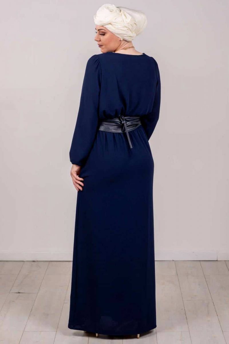 Ceinture cuir bleu marine