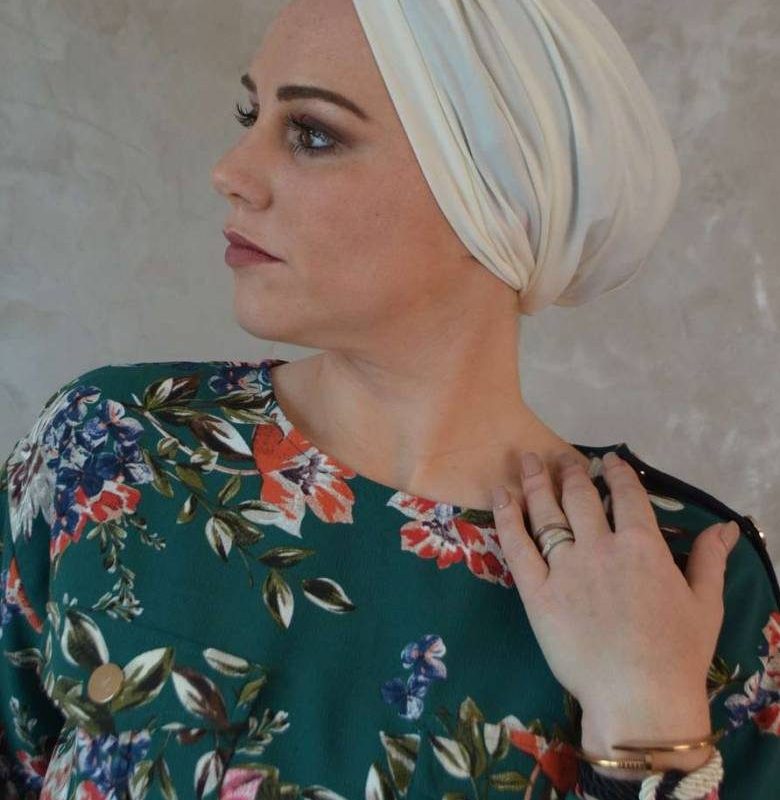Turban lycra blanc crème