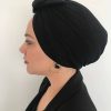 Turban à noeud lycra noir