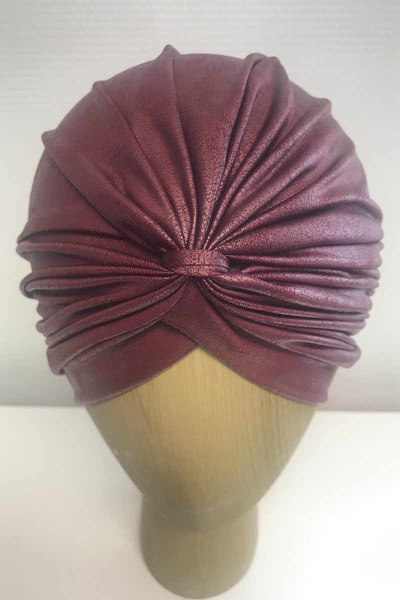 Turban similicuir léger bordeaux