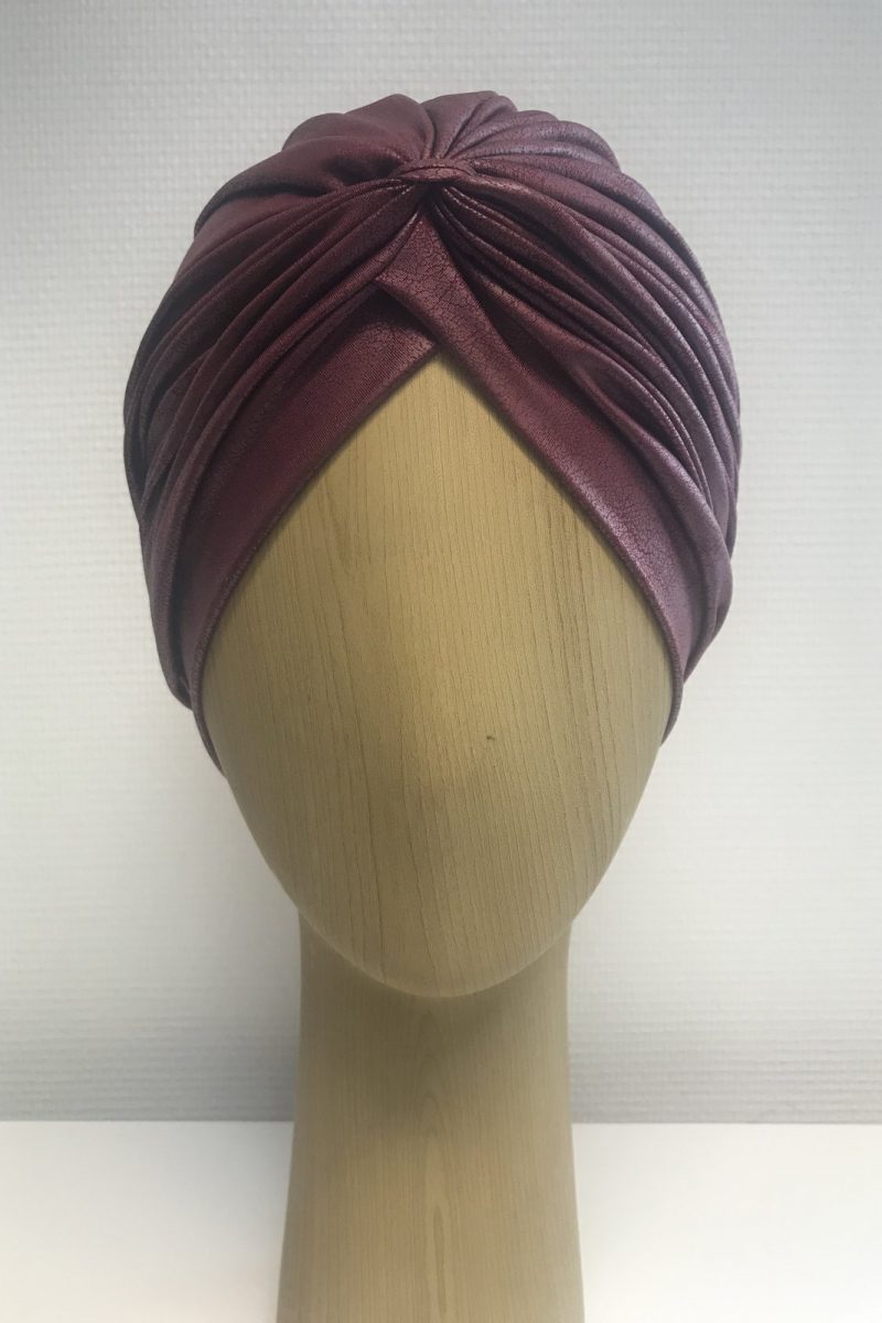 Turban similicuir léger bordeaux