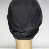 Turban à noeud lycra noir brillant