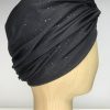 Turban lycra noir brillant