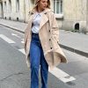 Trench long oversize beige