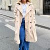 Trench long oversize beige