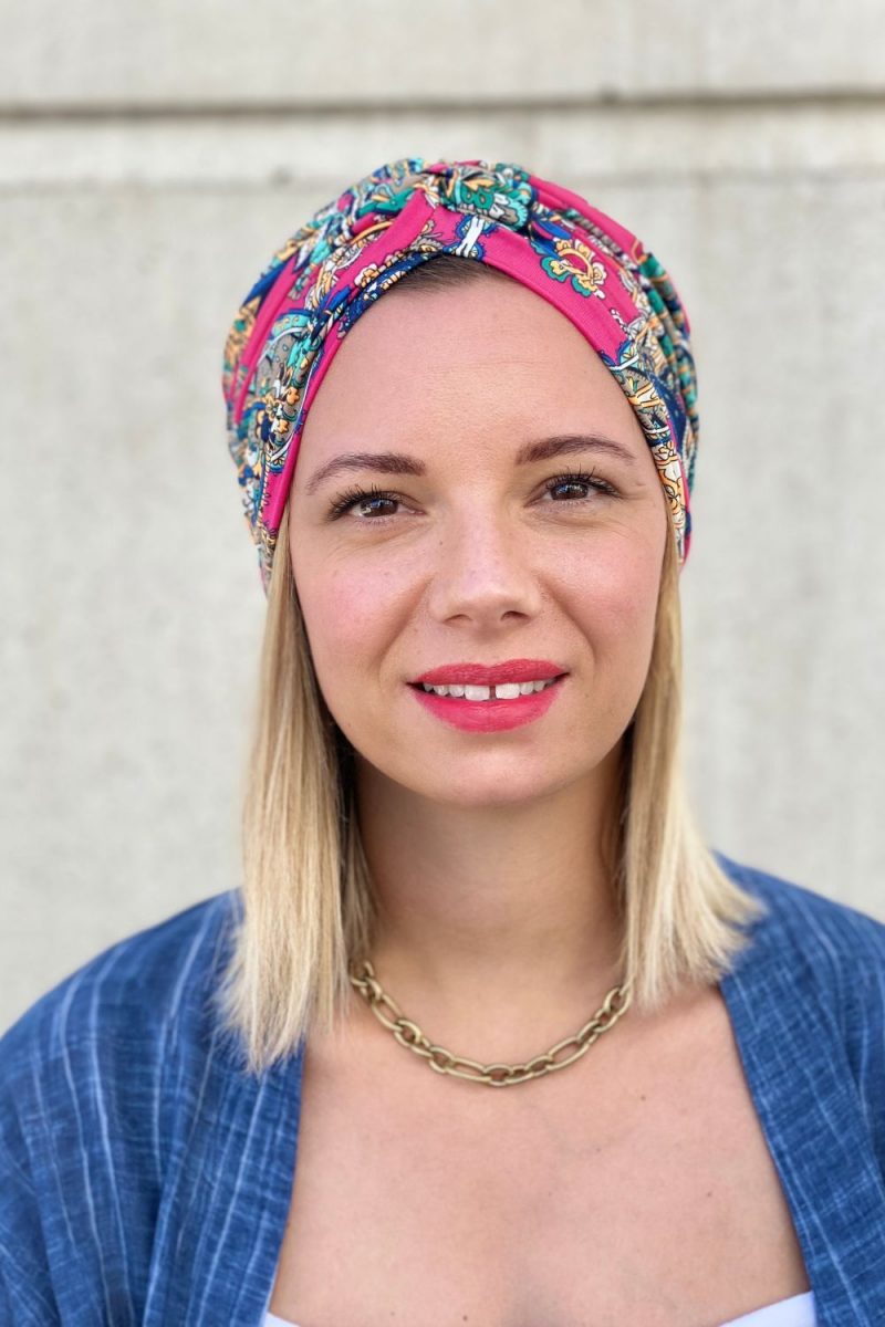 Turban lycra baroque rose fuschia