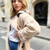 Trench long oversize beige