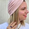 Turban lycra rose perle