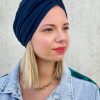 Turban crêpe bleu marine