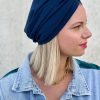Turban crêpe bleu marine