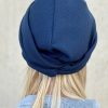 Turban crêpe bleu marine