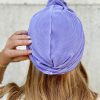 Turban à noeud plissé lila
