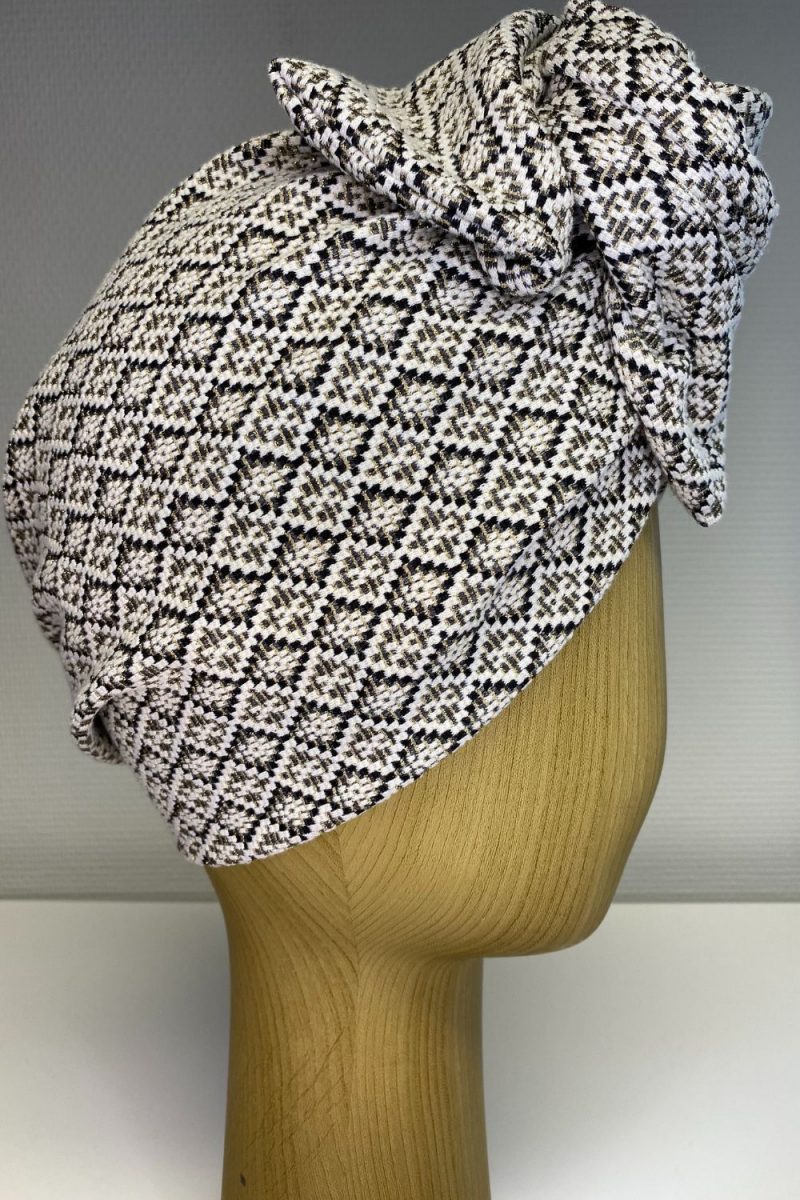 Turban brocart doré et noir