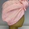 Turban brocart tissé rose corail