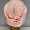 Turban brocart tissé rose corail