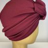 Turban à noeud crêpe bordeaux prune