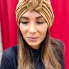 Turban à noeud suédine camel Niyya