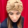 Turban à noeud suédine camel Niyya