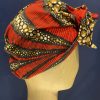 Turban Wax rouge orange et camel