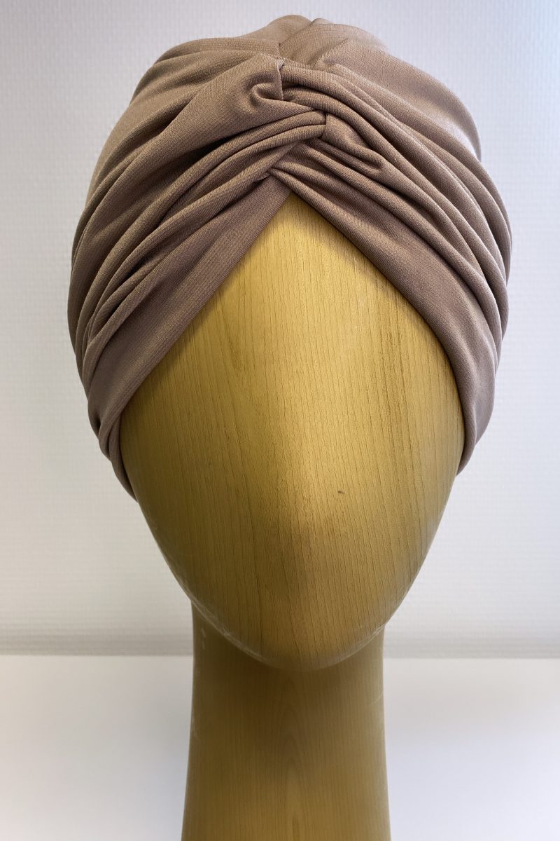 Turban lycra café crème