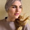 Turban à noeud bois de rose brillant Niyya