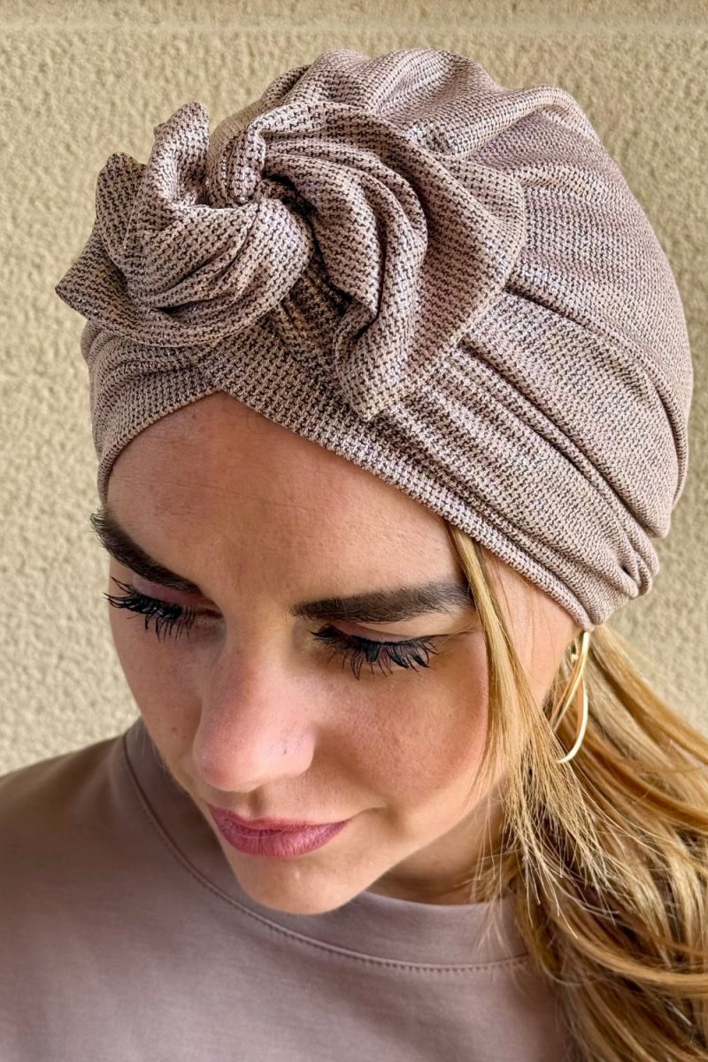 Turban à noeud bois de rose brillant Niyya
