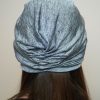 Turban à noeud lycra gris chiné Niyya