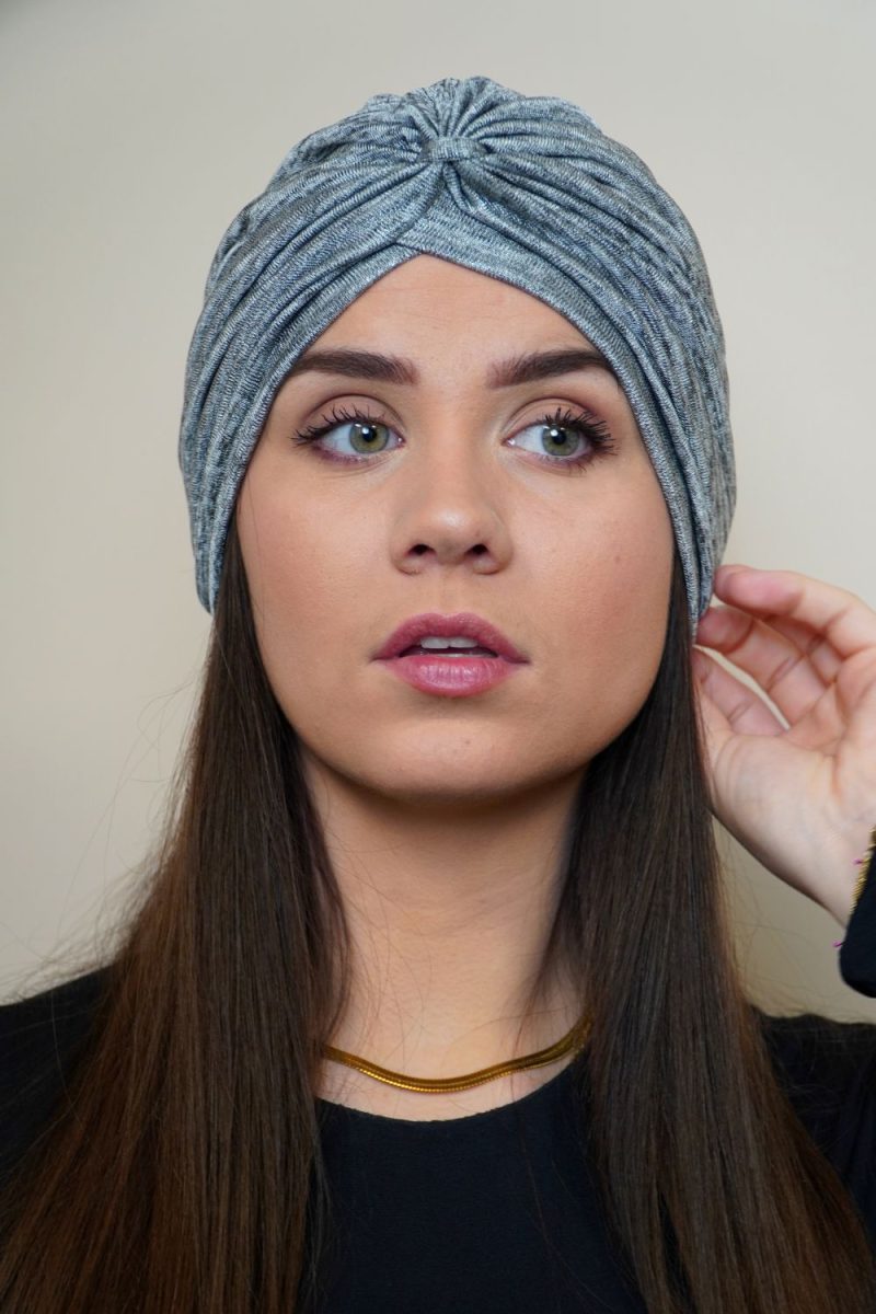Turban lycra gris chiné Niyya