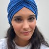 Turban crêpe léger bleu roi Niyya