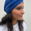 Turban crêpe léger bleu roi Niyya