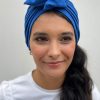 Turban à noeud crêpe léger bleu roi Niyya