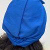 Turban à noeud crêpe léger bleu roi Niyya