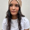 Turban lycra beige doré Niyya