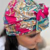 Turban à noeud lycra baroque rose fuschia Niyya