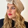 Turban satiné beige doré Niyya