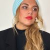 Turban crêpe bleu ciel Niyya