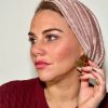 Turban à noeud lycra rose irisé Niyya