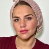 Turban à noeud lycra rose irisé Niyya