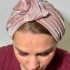 Turban à noeud lycra rose irisé Niyya
