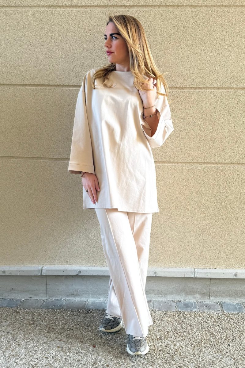 Pantalon jersey beige Niyya