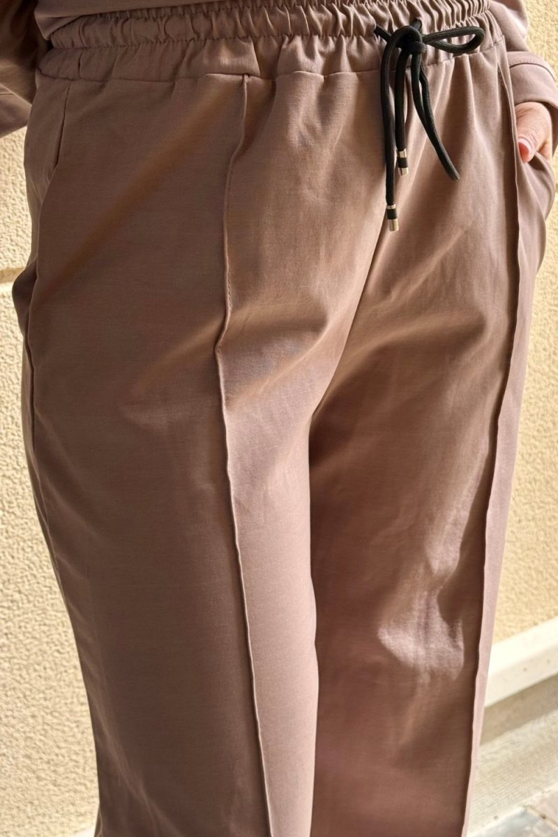 Pantalon jersey taupe Niyya