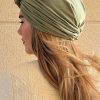Turban à noeud lycra vert pastel Niyya