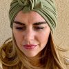 Turban à noeud lycra vert pastel Niyya