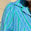 Chemise mousseline rayée bleu et vert Niyya