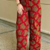 Pantalon Wax motifs rouge et camel Niyya