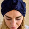 Turban à noeud lycra bleu irisé Niyya