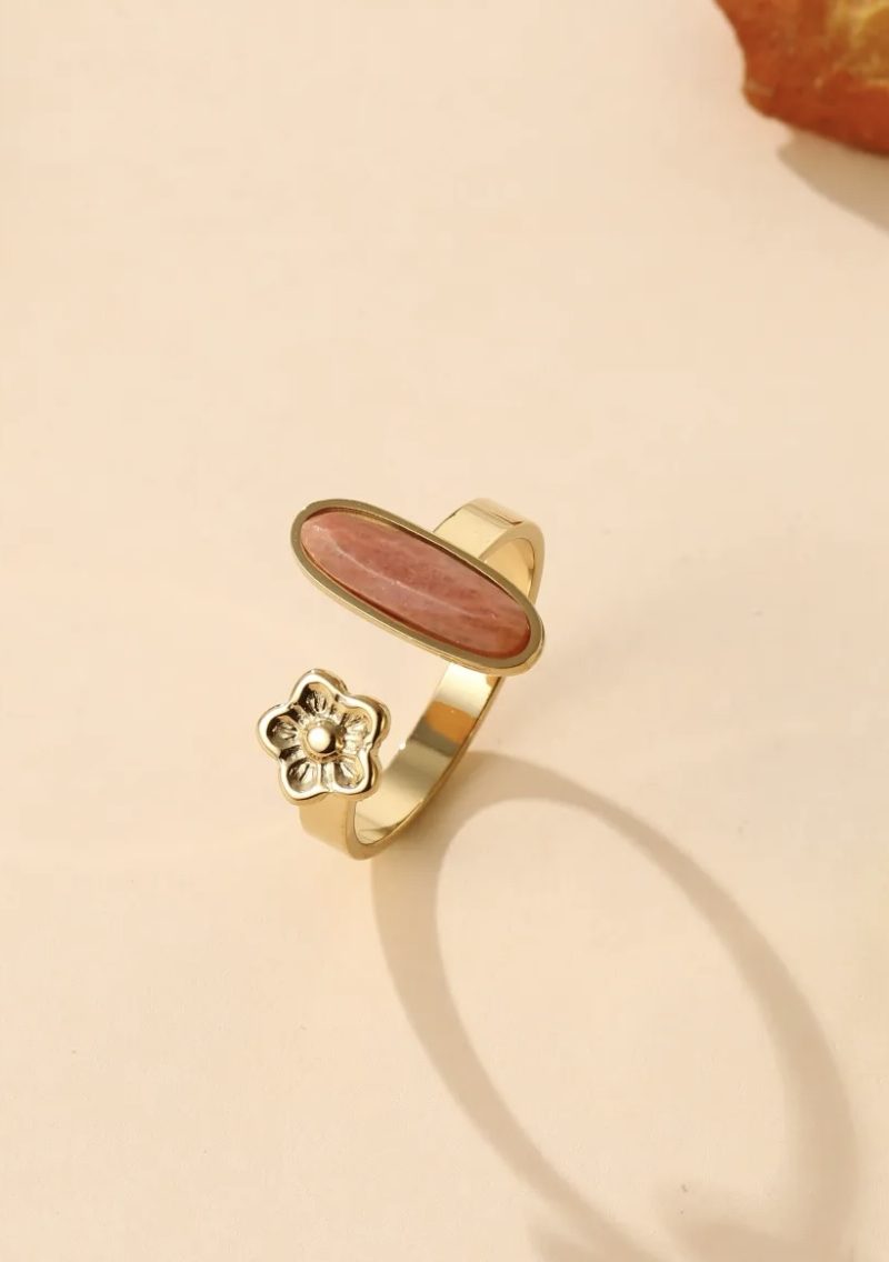 Bague Fleur & Pierre Rose Niyya