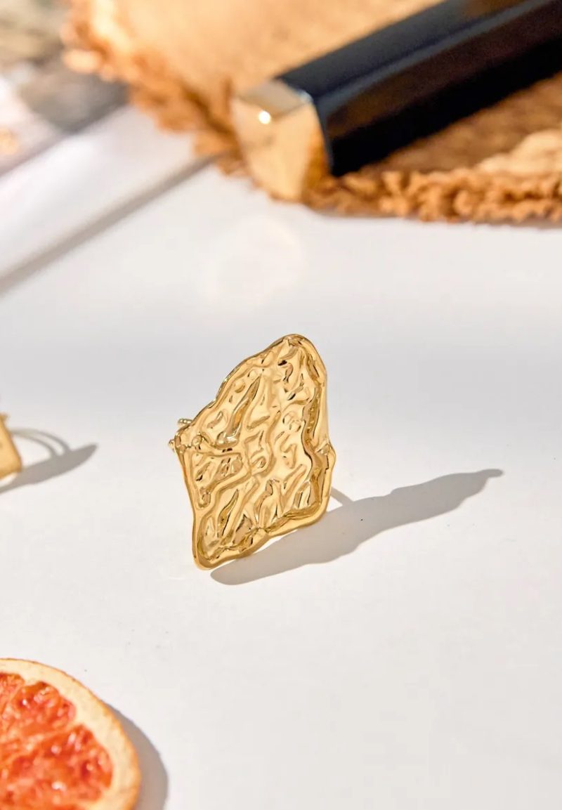 Bague acier or frappé Niyya