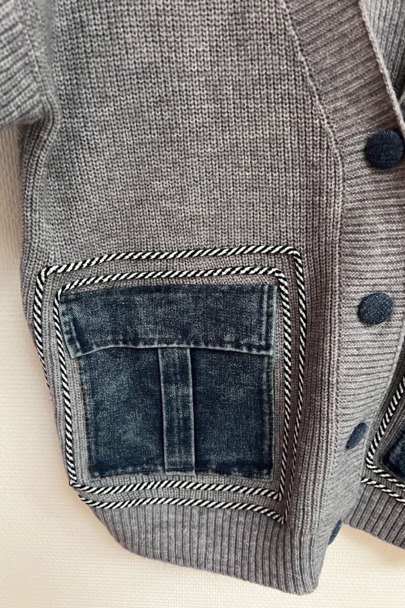 Gilet cardigan oversize et poches jean Niyya
