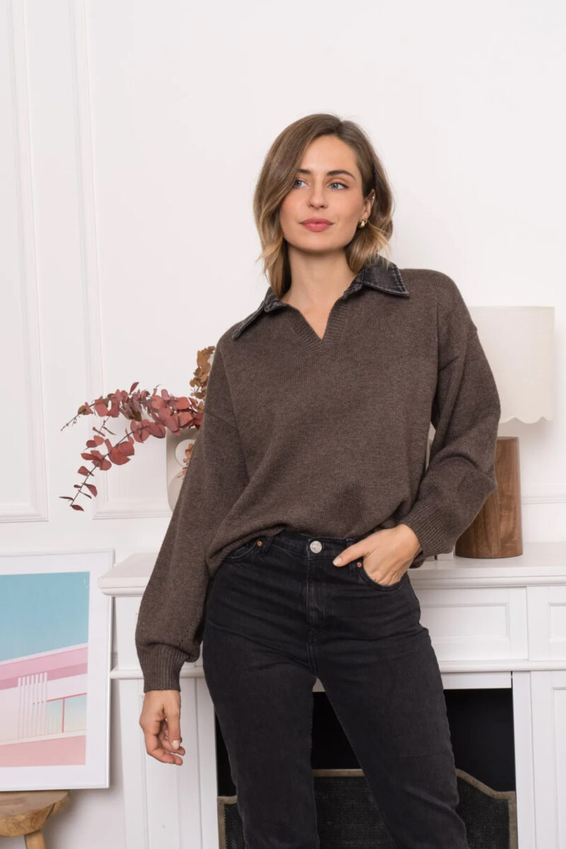 Pull choco col jean Niyya